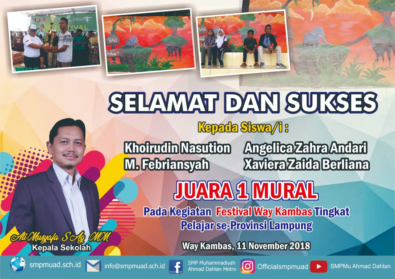 Juara 1 Mural Festival Way Kambas se Provinsi Lampung 2018